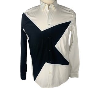 Versace Collection Men Dress Shirt, Black and White.